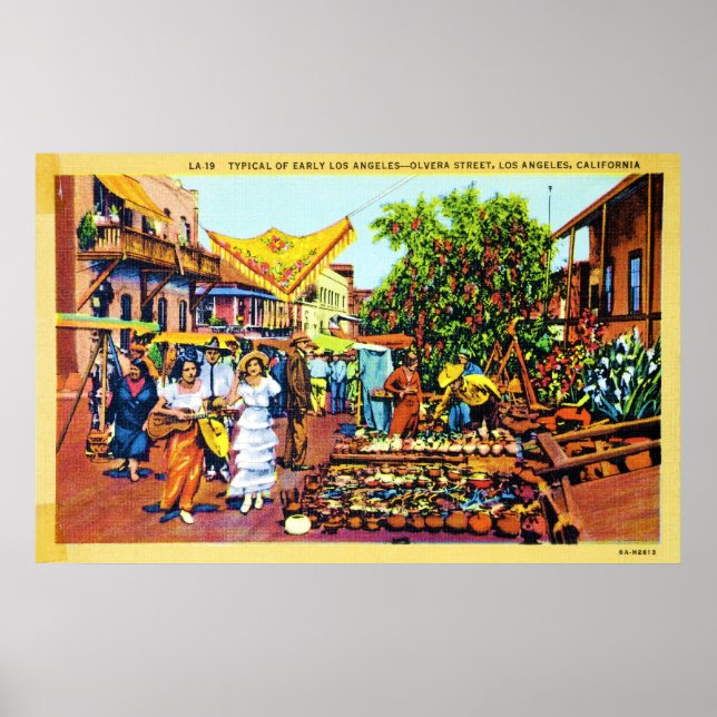 Typiskt Tidigt Los Angeles - Olvera Street Poster (Framsidan)