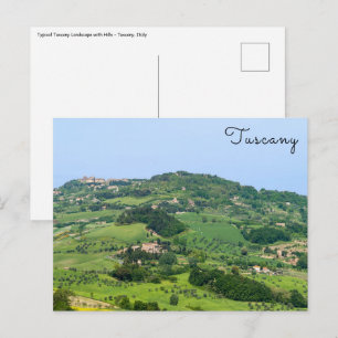 Typiskt tuscansk landskap med kullar - Italien Vykort