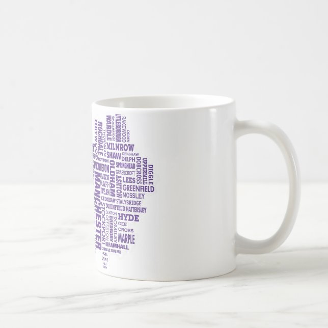 Typkarta av mer underbara Manchester Kaffemugg (Höger)