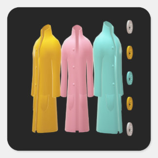 TYPKLÄDER AV TYP TECKNING I mode ABSTRAKT Fyrkantigt Klistermärke