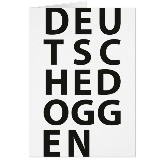 Typo: Deutsche Dogge Hälsningskort (Framsidan)