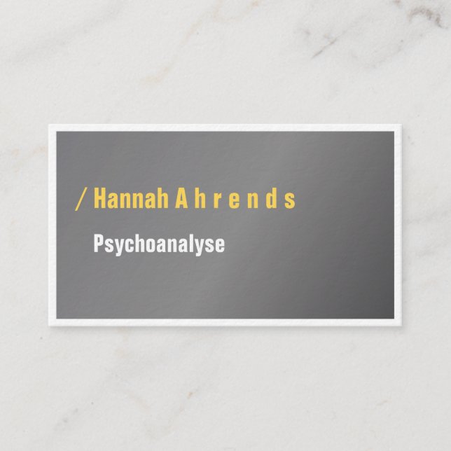 Typo-gult för visitkort (Framsida)