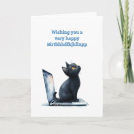Typo Kitty Birthday Kort