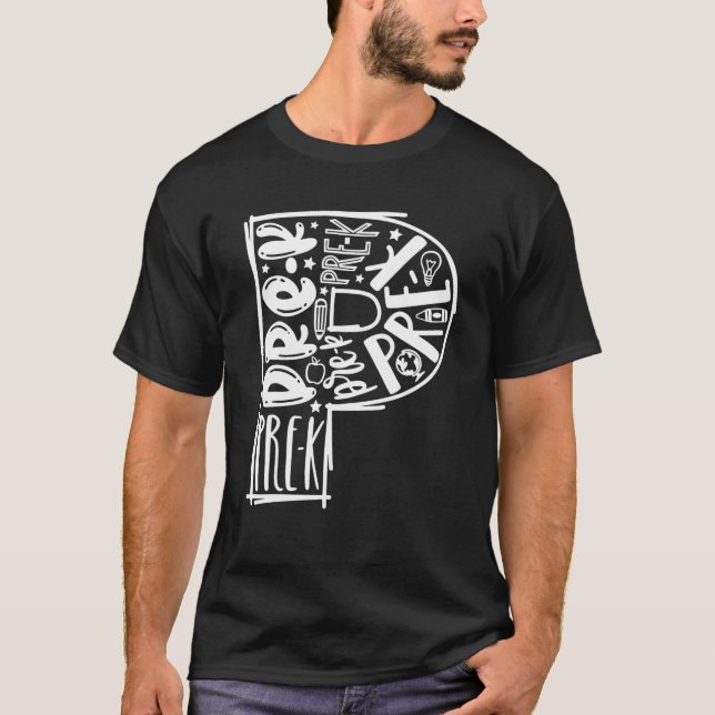 Typo Pre-K Team Pre-K Squad Back to school T Shirt (Framsida)