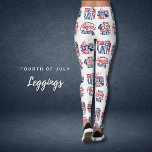 Typografera legeringar fet fjärde juli leggings<br><div class="desc">Fira Independence day i stil med dessa vitaktiga baljväxter täckta av patriotisk typografi. Med symboler som "Lycklig 4:e juli" och "Fria landet" vid sidan av klassiska amerikanska symboler som Frihetsgudinnan och stjärnorna, är dessa texter perfekter för alla patriotiska tillfälle. Vare sig du njuter av fyrverkerier, parad eller avslappnad sammankomster, så...</div>