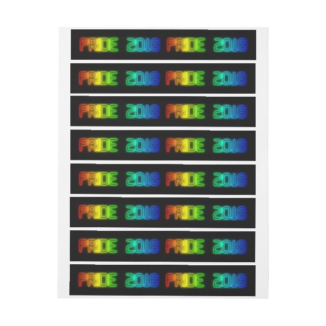 Typografi 2018 för gay prideregnbågeflagga LGBT Etikettband (Ark)