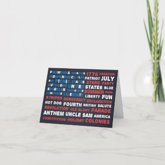 Typografi 4:e hälsningskortet i Party i juli Kort