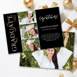 Typografi 4 Photo Black och Guld Studenten Meddelande