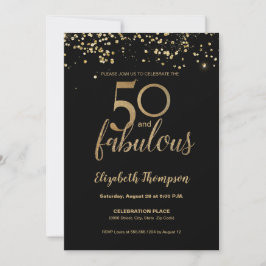 Typografi 50 med svart och guld och fantastiska inbjudningar