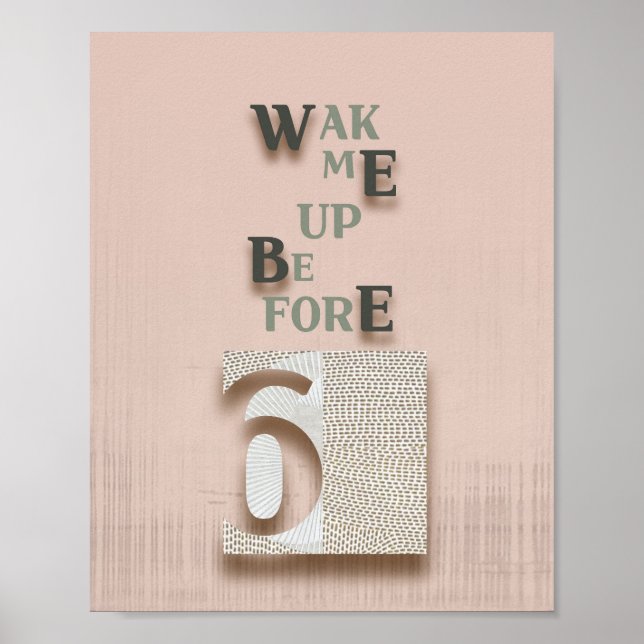 typografi_5_väck mig innan 6 mattaaffisch poster (Framsidan)