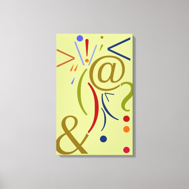 Typografi (Abstraktens sammansättning) Canvastryck (Framsida)
