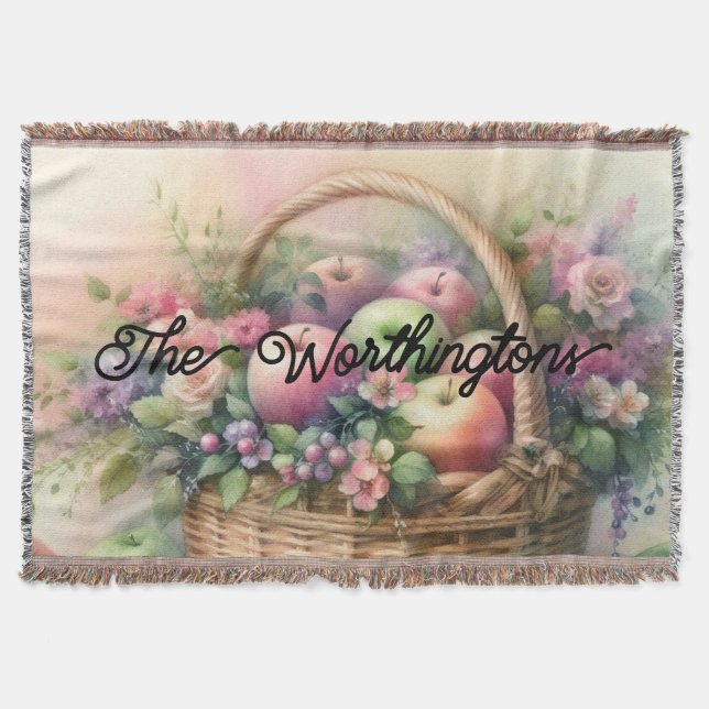Typografi Alla äpplen pastel färg vattenfärg Filt (Framsidan)