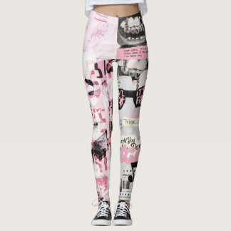 Typografi art Leggings modern 24SS print mönster
