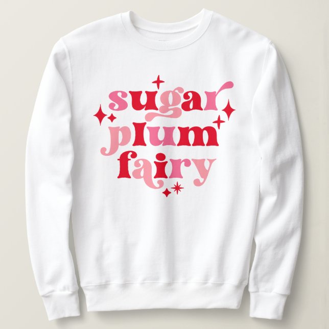 Typografi Art Socker Plum Fairy Rosa & Red T Shirt (Design framsida)