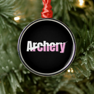 Typografi av Abstrakten Girls Archery Julgransprydnad Metall
