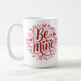 Typografi av alla hjärtans dag "be min" kaffemugg