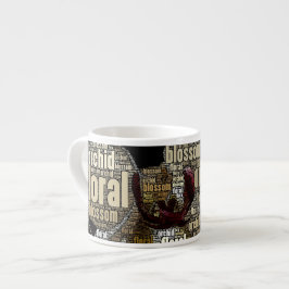Typografi av Blommarna Girly Orchid Blommigt Colla Espressomugg