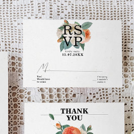 Typografi av Blommigten Klassisk Elegant Bröllop OSA Kort