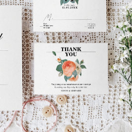Typografi av Blommigten Klassisk Elegant Bröllop Tack Kort