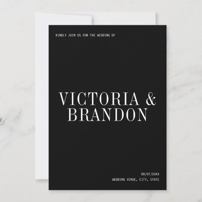 Typografi av Chicen för minimalistisk klass - mode Inbjudningar (Framsida)