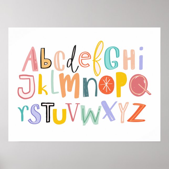 Typografi av coolan Cute alphabet Poster (Framsidan)