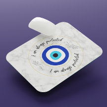 Typografi av Cute Blue Marble Grekiska Öga Guld