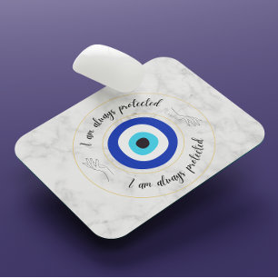 Typografi av Cute Blue Marble Grekiska Öga Guld Musmatta