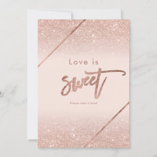 Typografi av den rosan ro guld glitter inbjudningar