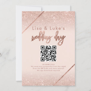 Typografi av den rosan ro guld glitter inbjudningar