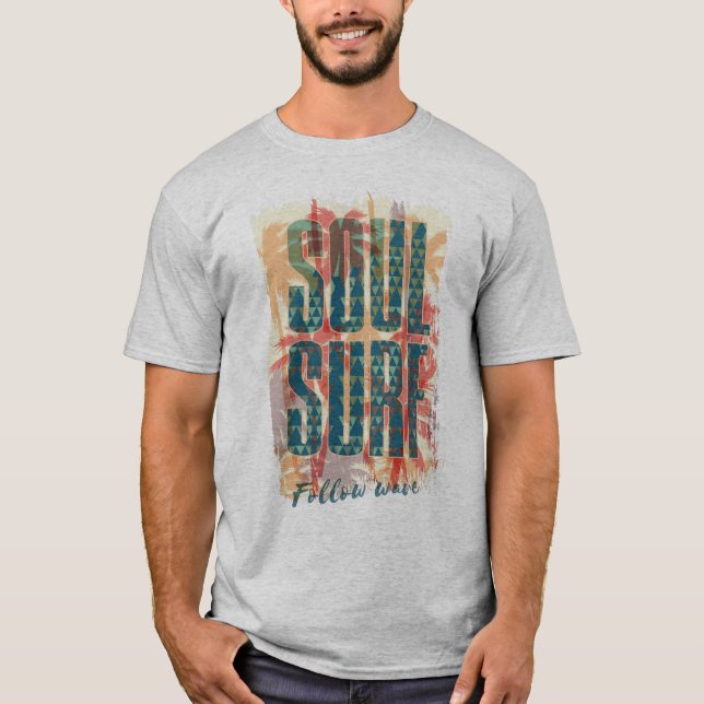 Typografi av den tropiska Surfan Soul T Shirt (Framsida)