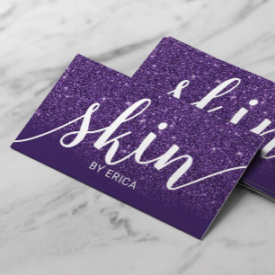 Typografi av djupa Lila Esthetician Visitkort