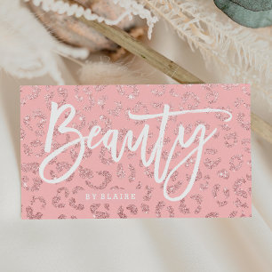 Typografi av eleganten ro guld leopard rosa visitkort