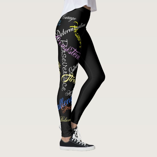 Typografi av färgstarka Ord av motivation Leggings (Höger)