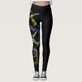 Typografi av färgstarka Ord av motivation Leggings