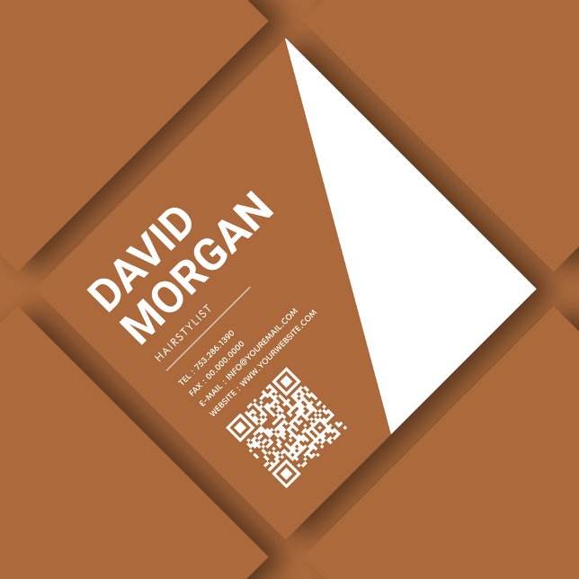 Typografi av fet skript Qr-kod Terracotta Fyrkantigt Visitkort (Skapare uppladdad)