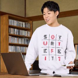 Typografi av gatuutfall lång ärmad tröja