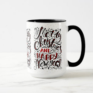 Typografi av god jul Black & Red-Elegant Mugg