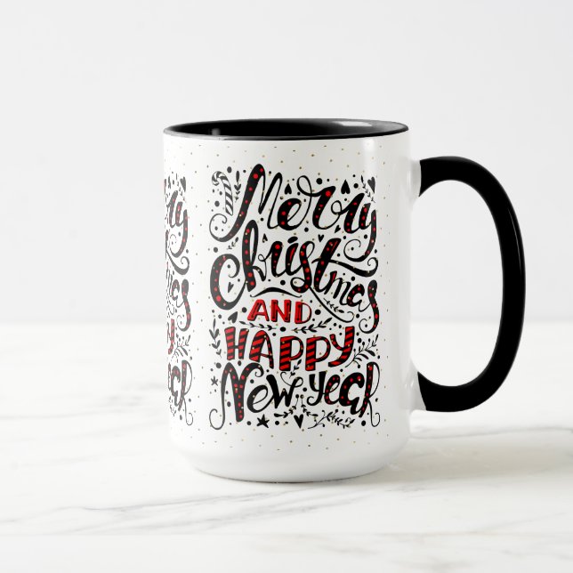 Typografi av god jul Black & Red-Elegant Mugg (Höger)