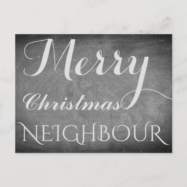 Typografi av god jul grannkretskort helg vykort (Framsida)