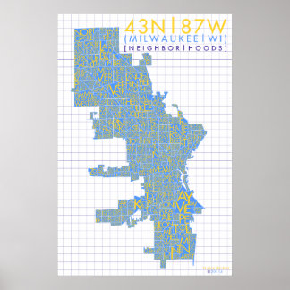 Typografi av grannskapet Milwaukee Karta Poster