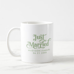 Typografi av Grönten Ny gifta Elegant Sage Kaffemugg