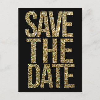 Typografi av Guld Glitter Spara vykortet för datum Meddelande Vykort