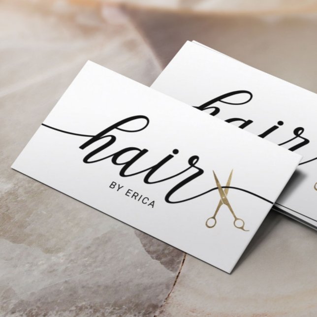 Typografi av Guld-sax-Elegant Visitkort (Skapare uppladdad)