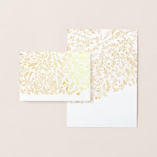 Typografi av guldfetter, Blommigt, Tack Folierat Kort