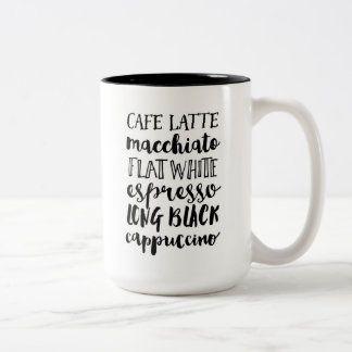 Typografi av kaffe Älskare två tonade Mugg