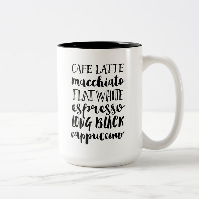 Typografi av kaffe Älskare två tonade Mugg (Höger)