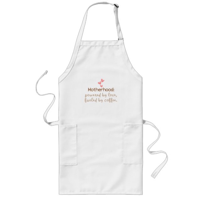 Typografi av kärlek och kaffe Mamma Långt Förkläde (Framsidan)