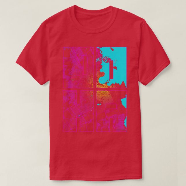 Typografi av Karta i Qatar T Shirt (Design framsida)