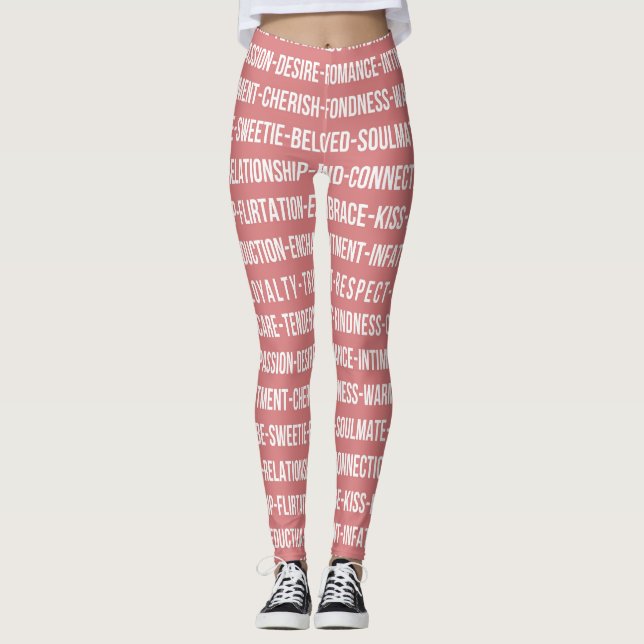 Typografi av kedjan kärlek ord leggings (Framsida)