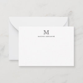 Typografi av klassisk formell Elegant, svart monog Anteckningskort